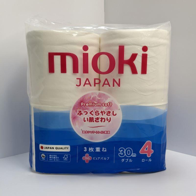 Бумага туалетная Mioki/Marabu  3 слоя  4рул х250 листов белая